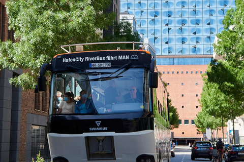 Hamburgo: Ingresso de ônibus anfíbio fluvial e terrestre