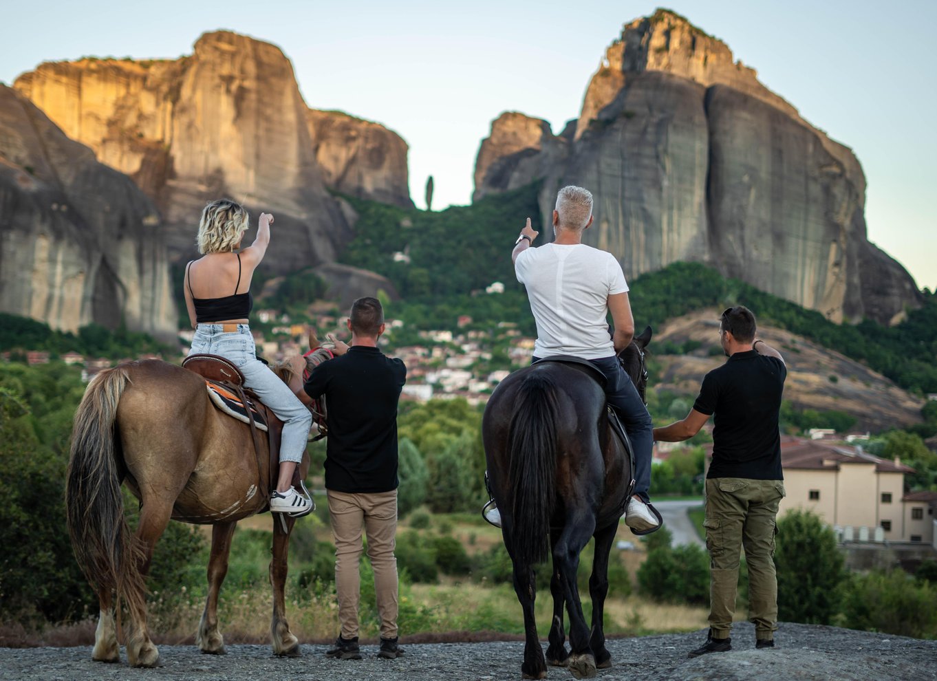 Kastraki: Ridning ved solnedgang i Meteora