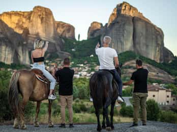 Kastraki : Randonnée à cheval au coucher du soleil sur les Météores