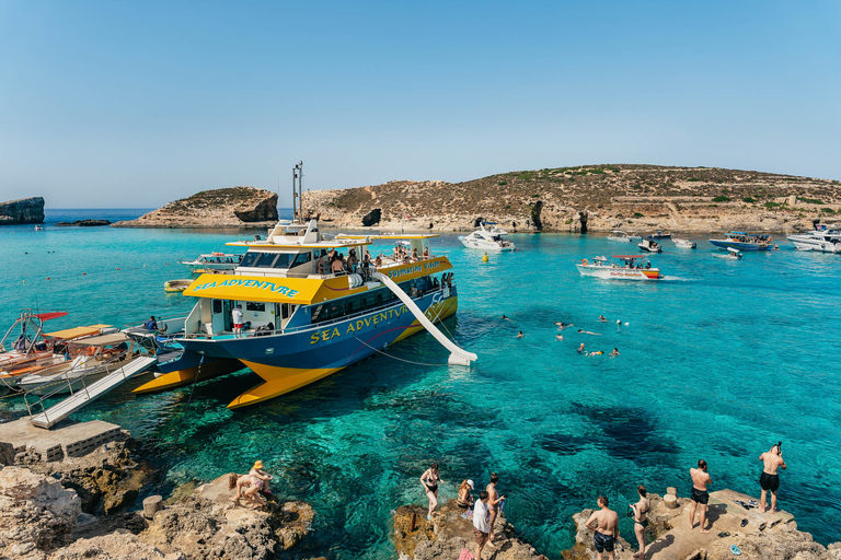 Malta: Gozo & Comino Islands, Blue Lagoon & Seacaves Tour Comino and Gozo islands with Bus to Gozo's capital