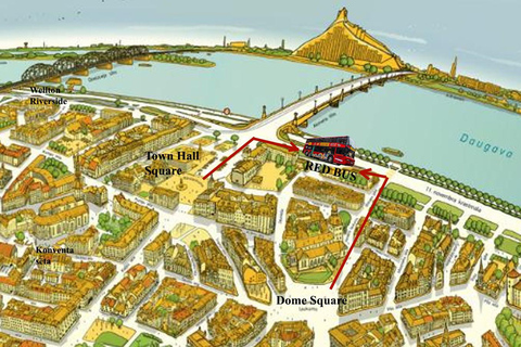 Riga Sightseeing: Red Bus Hop-On Hop-off "Grand Tour" Riga: 24h-Hop-on Hop-off Grand Bus Tour