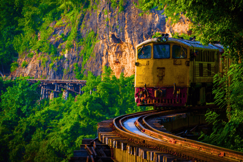 Desde Bangkok: Excursión por el Ferrocarril de la Muerte y el Paso del Fuego Infernal con AlmuerzoRecorrido compartido con servicio de recogida y regreso del hotel