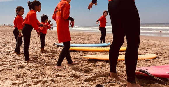 Beginner surf class at Caparica (Lisbon)
