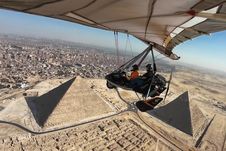 Microlight Flight over Pyramids and Nile River Egypt