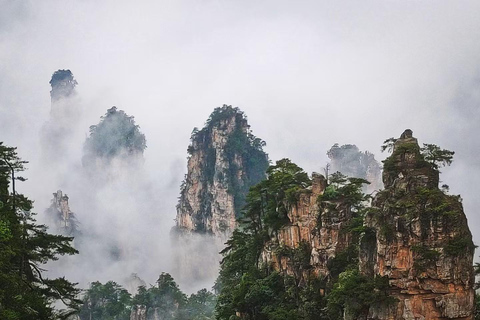 Zhangjiajie: Bailong Elevator & Tianzishan Cable Car Ticket East Gate Line B Package: Admission+Elevator Up+Cable Down