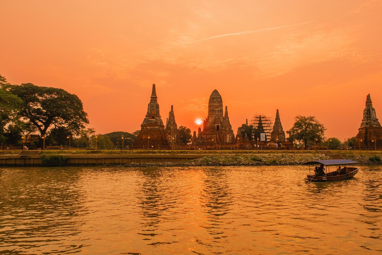 Bangkok: Ayutthaya Temples Day Trip with Sunset Cruise