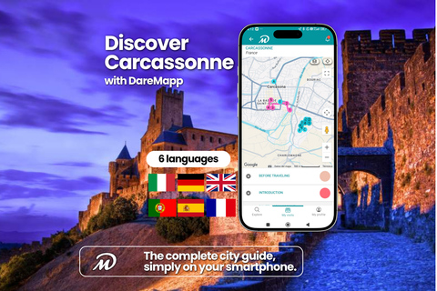 Carcassonne: Private Guided Tour with Your Mobile Phone Carcassonne: The Code of Saint Louis and the Double Walls with Physical Kit and Guide