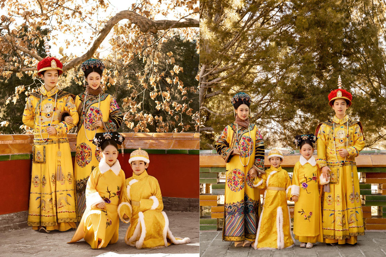 Pechino: Vestizione e servizio fotografico in costume antico della dinastia QingVestizione e servizio fotografico della dinastia Qing per 2 persone