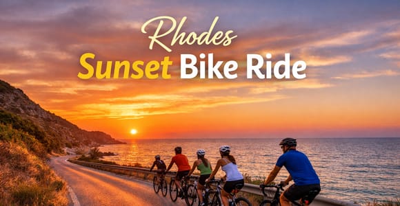 Rhodes : Sunset Coastal Bike Ride with Beach Swim