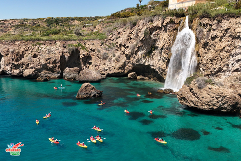 Nerja: Self-Guided Kayak Tour. Maro Waterfall. Support boat for the route.