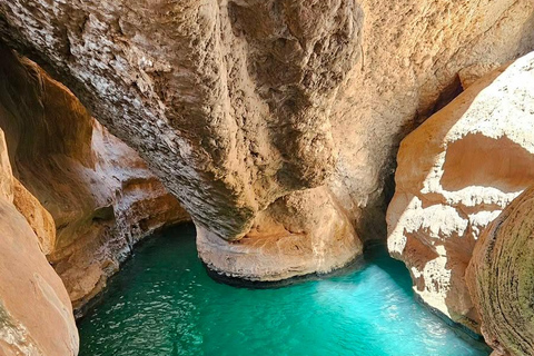From Muscat: Private Wadi Shab & Bamah Sinkhole Day Trip Wadi Shab Adventure & Bamah Sinkhole –Oman’s Natural Wonders