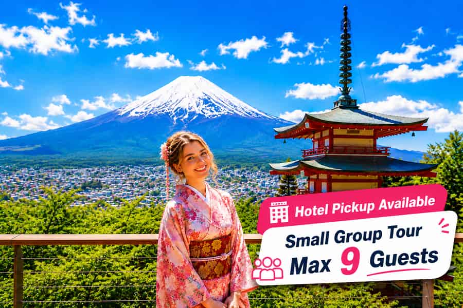Tokio: Kleingruppentour zum Mt. Fuji und Kawaguchi-See mit Abholung. Foto: GetYourGuide Tokio: Kleingruppentour zum Mt. Fuji und Kawaguchi-See mit Abholung. Foto: GetYourGuide