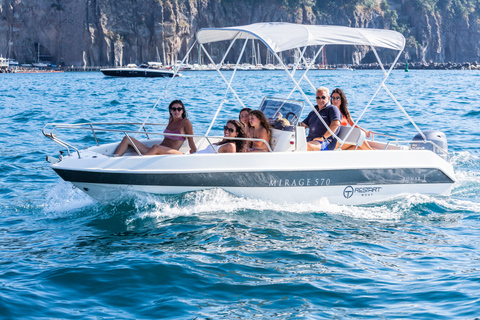 Positano: Amalfi Coast & Emerald Grotto Private Boat Tour Sparviero 28ft Cruise