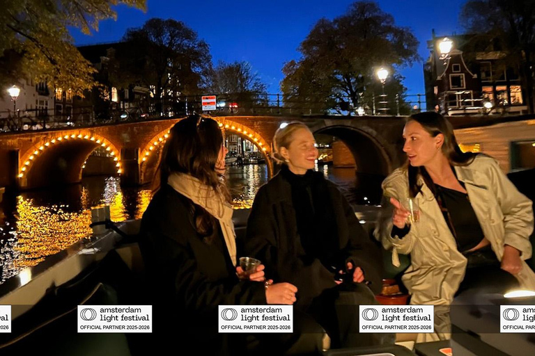 Crucero por el Festival de la Luz de Ámsterdam con bebidas calientes opcionalesCrucero Fiesta de la Luz de Ámsterdam con 1 Bebida