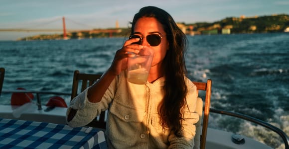 Lisbon: Mojito Sailing Sunset on a Catamaran