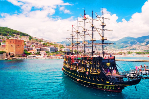 Ab Side: Alanya-Bootstour: Wählen Sie zwischen einer Tagestour oder einer Tour bei SonnenuntergangTages-Tour mit Abholung vom Hotel und Rückfahrt