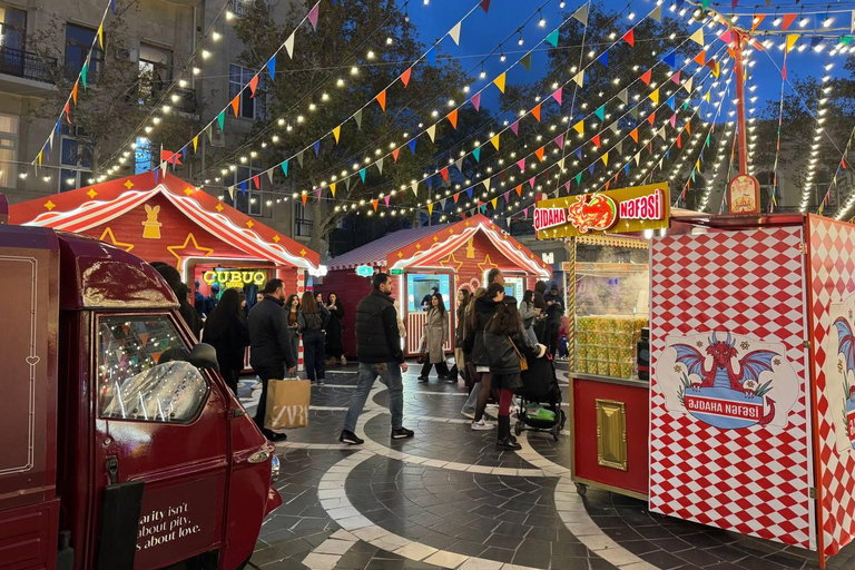 Baku: Winter Lights and Fair Tour with Hot Drinks