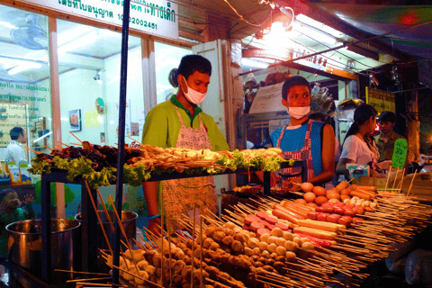 Bangkok: Flower Market and Food Night Tour by Tuk Tuk Group Tour