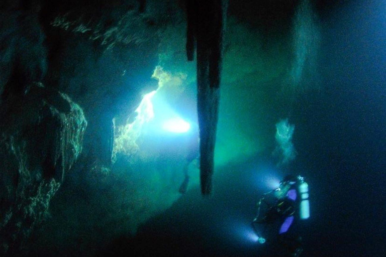 Von Cancun aus: Kin Ha &amp; Hell&#039;s Bells Cenote TaucherlebnisTaucherfahrung