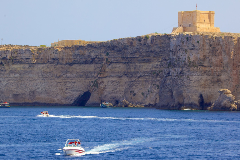 St. Julian's: Comino Blue Lagoon Sunset Cruise by Speedboat Departure at 6:30 PM