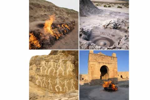 Bakou : safari volcans de boue de Gobustan et visite des feux d'Abcheron