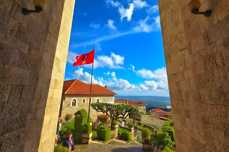 From Tirana: Kruja Castle, Old Bazaar & Sari Salltik View