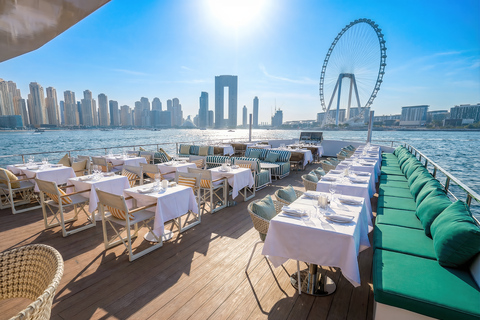 Dubai’s Best Dinner Cruise: Michelin Chef Menu & Live Show Upper Deck Seating