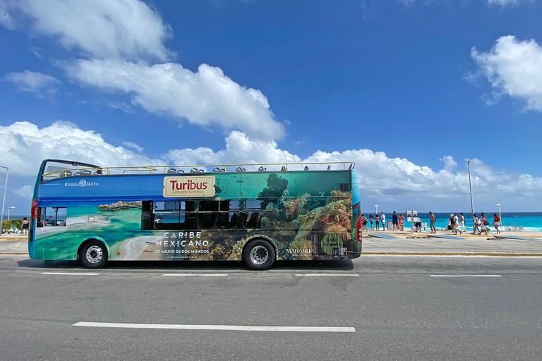 Cancun: Hop-on Hop-off Bus Tour with Flowrider Experience