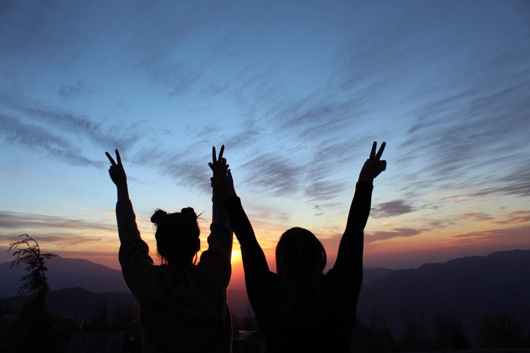 Andes sunset - Cordillera Andes panoramic with picnic