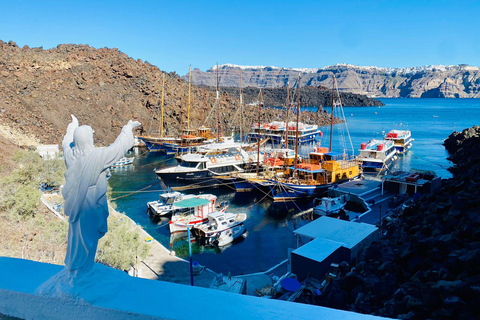 Santorin : croisière en bateau sur le volcan, sources chaudes et Thirassia