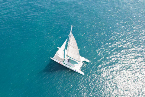 Dénia: Daytime or Sunset Catamaran Cruise Sunset Sailing Catamaran Cruise with Net Seating