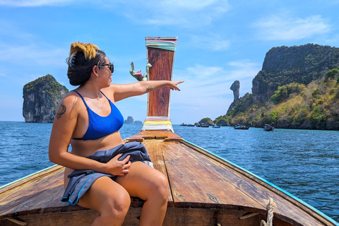 From Railay: Island Hopping Tour by Private Longtail Boat Option 2: Private Tour 4 Islands