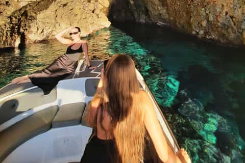 Kotor Blue Cave swim and submarine tunnel speedboat adventure