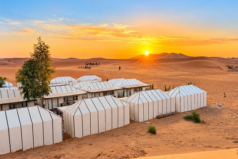 From Fes: 3-Day Merzouga Desert Tour to Marrakech Standard Desert Camp Experience (Shared Facilities)