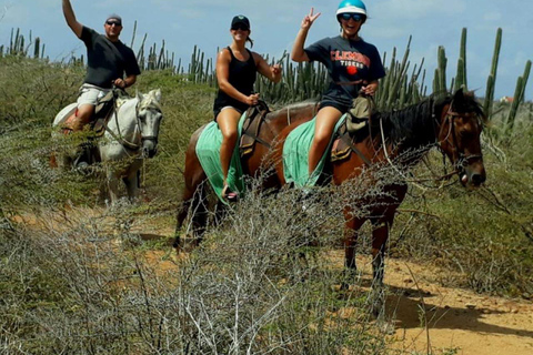 Passeio a cavalo em Aruba para a Lagoa Escondida