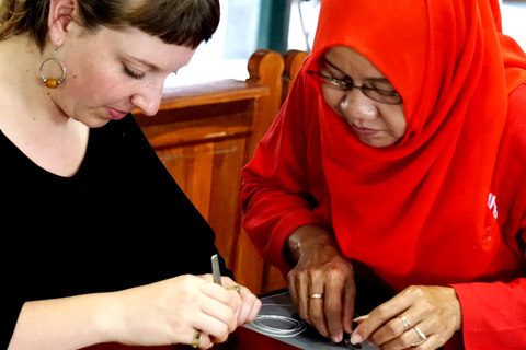 Yogyakarta : Atelier de fabrication traditionnelle de bijoux en argent