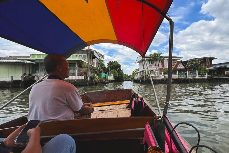 Tour privato di 3 ore del mercato galleggiante di Bangkok in barca piatta