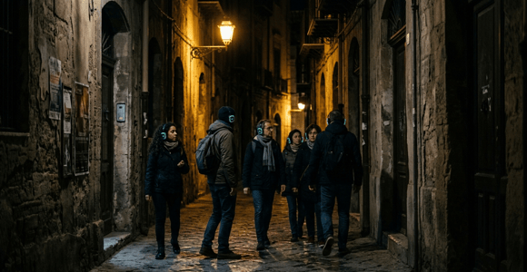 Palermo Noir: Immersive 3DAudio Walking Tour & Boat Aperitif