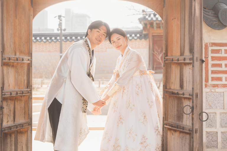 Sydkorea GyeongbokgungPalatset: Professionell fotografering av HanbokSydkorea GyeongbokgungPalatset: Professioanl Hanbok Fotografi