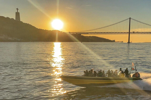 Lisbon Speedboat Sunset with Monuments Sightseeing