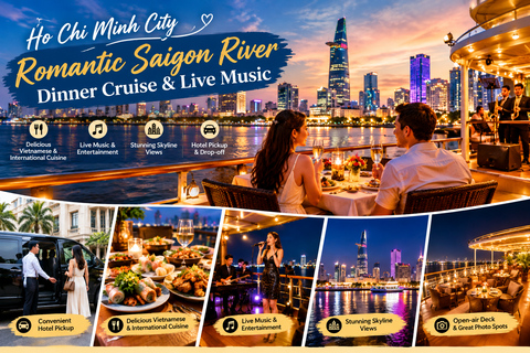 Saigon River: Dinner Cruise with City Lights & Live Music Small Group Tour (maximum 12pax)