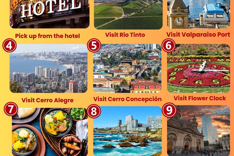 Chili : excursion d&#039;une journée à Viña del Mar et Valparaíso au départ de SantiagoVisite privée en chinois