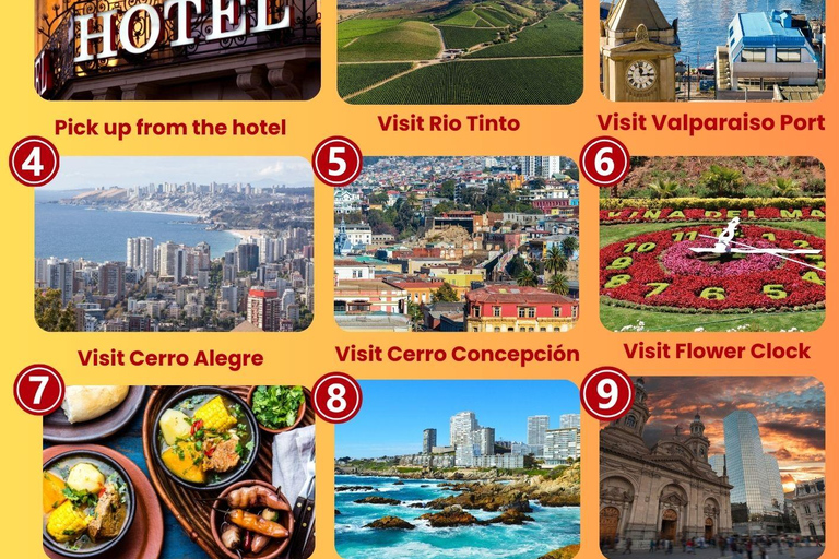 Chili : excursion d&#039;une journée à Viña del Mar et Valparaíso au départ de SantiagoVisite privée en chinois