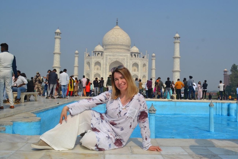 From Delhi:Sunrise Taj Mahal Tour with Elephant conservation Tour Guide in Agra