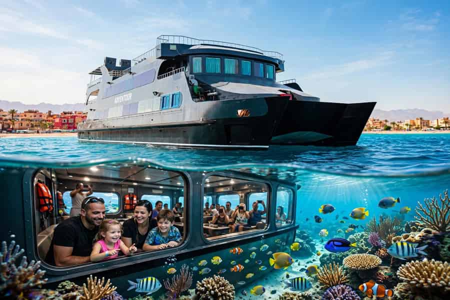 Hurghada: Luxus-Katamaran, Halb-U-Boot, Insel & Sonnenuntergang. Foto: GetYourGuide