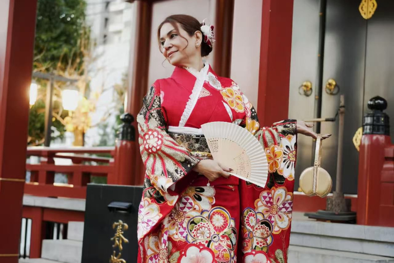 Tokyo: Asakusa Kimono Rental with Professional Hair Couple Kimono Plan