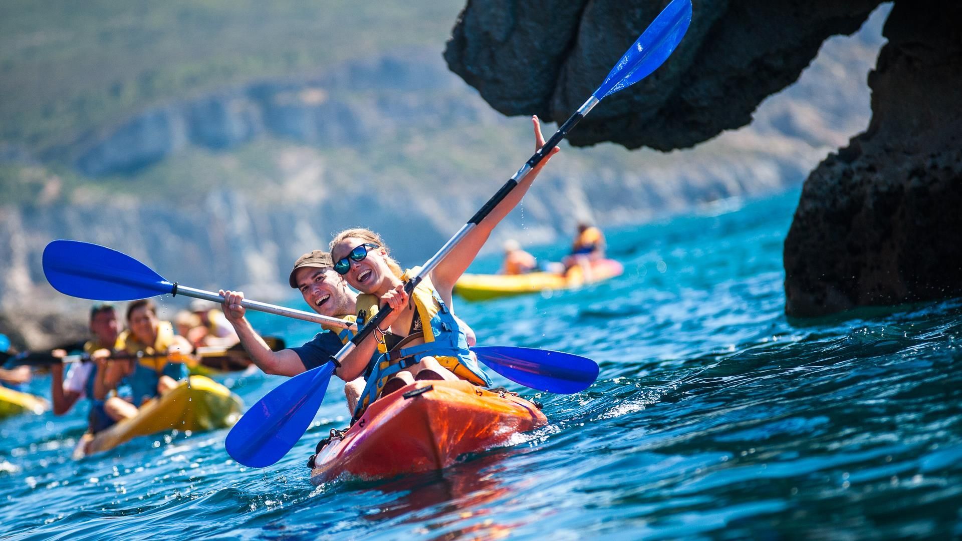 Sesimbra: Arrábida Naturpark Geführte Kajaktour