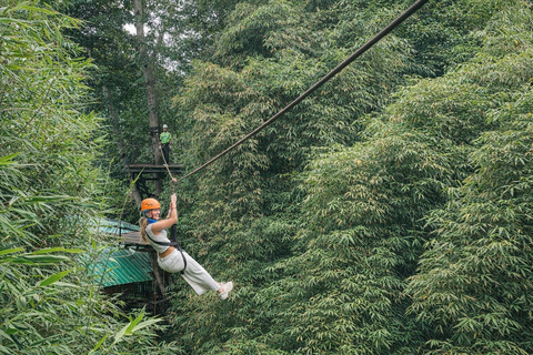 Chiang Mai: Jungle Zipline, River Bamboo Raft with Pickup
