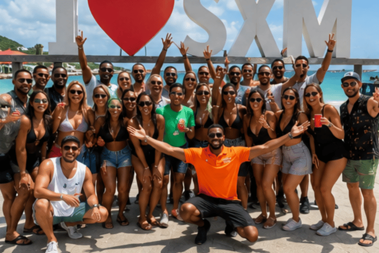St. Maarten: Beach Hopping Party Bus with Karaoke & Games