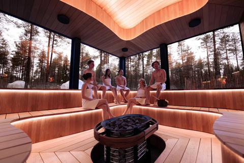 Bathrobe Spa Dinner: sauna, hot lagoon pool & Nordic dinner Summer:Arctic spa with Bathrobe Dinner